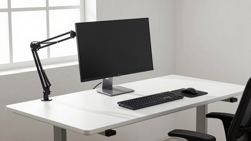 adjust desk and monitor