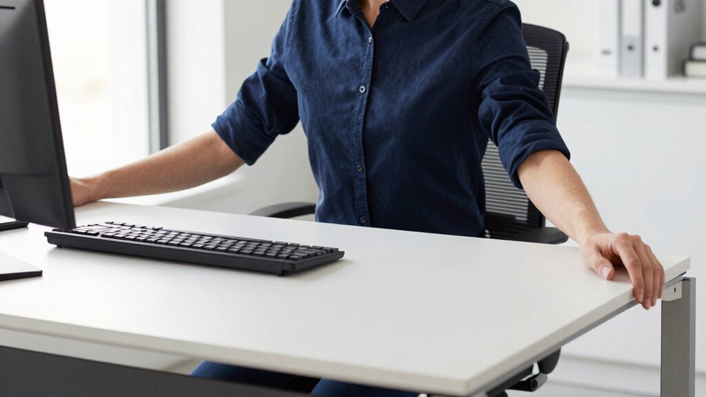 adjust keyboard and monitor positioning