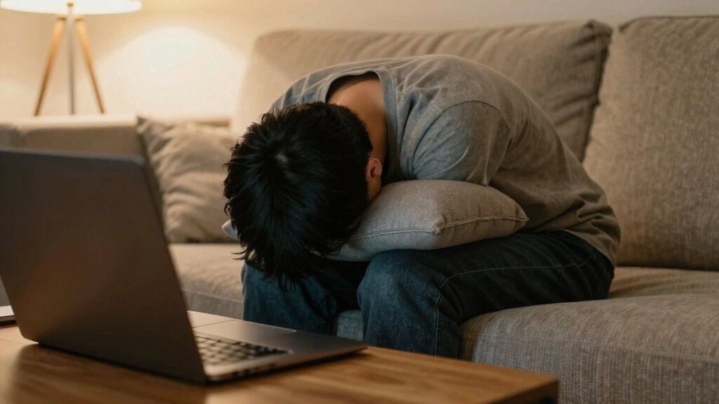 couch workspace causing back pain