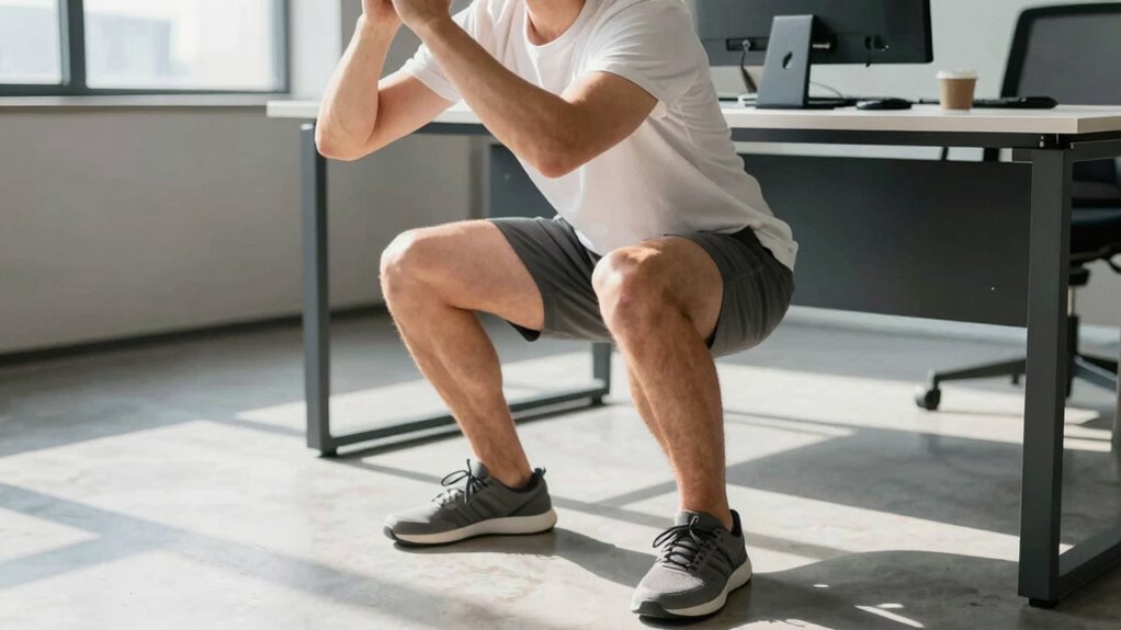 desk squats for knee health
