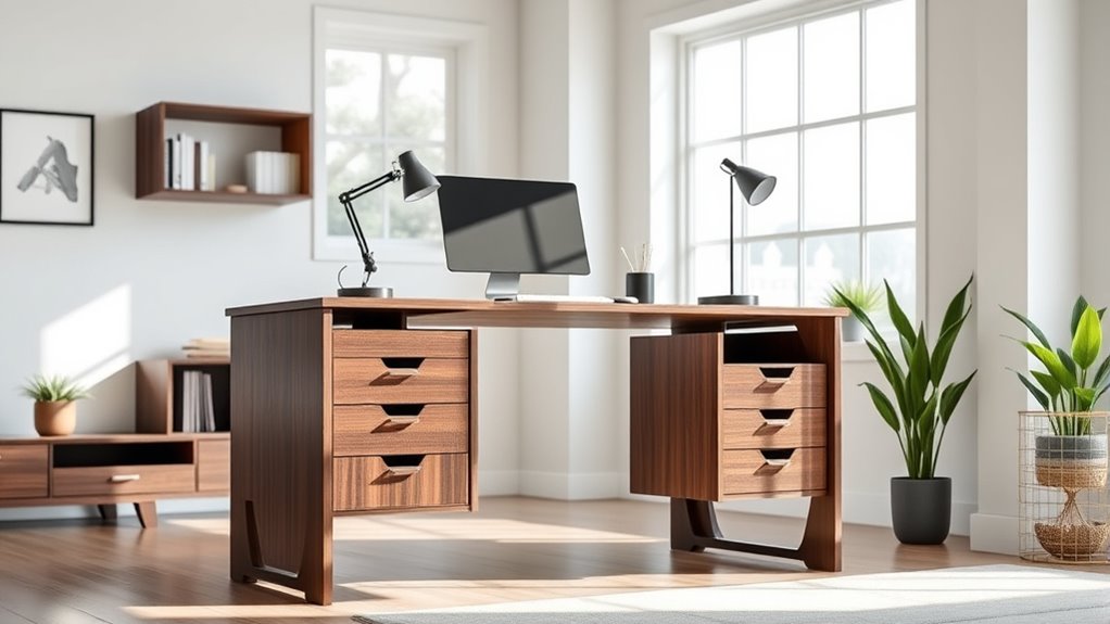 desk storage and features
