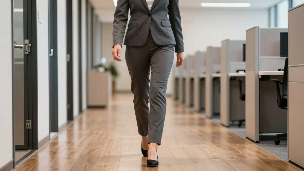 desk walking with ergonomic accessories