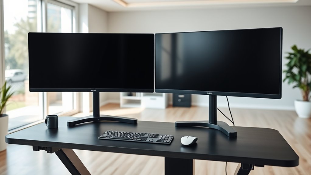 dual monitor standing desk