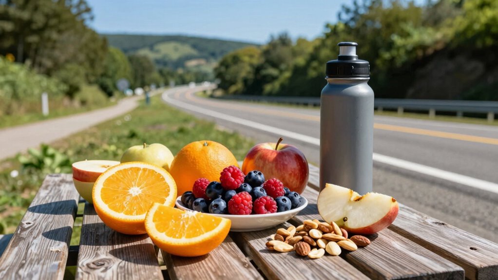 healthy snacks and hydration