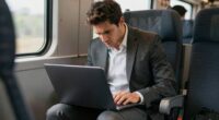 laptop lap commuting posture