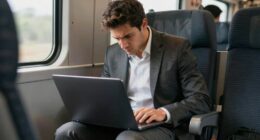 laptop lap commuting posture