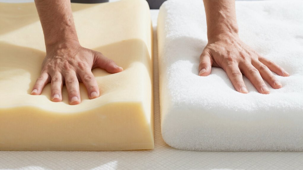 latex bounces more than foam