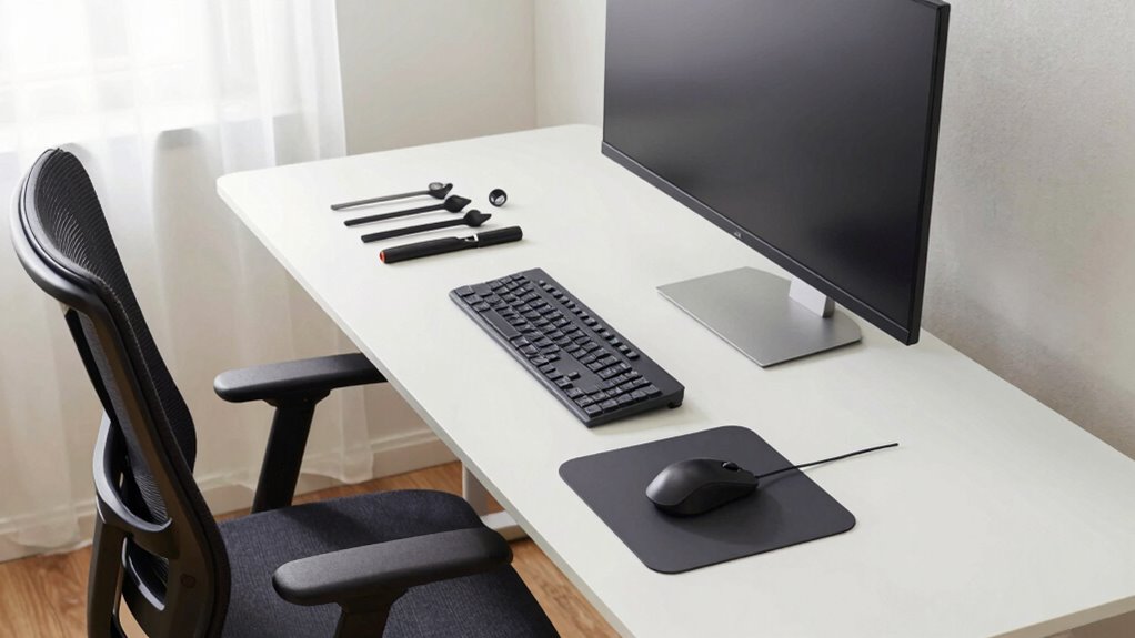 left handed ergonomic workspace setup