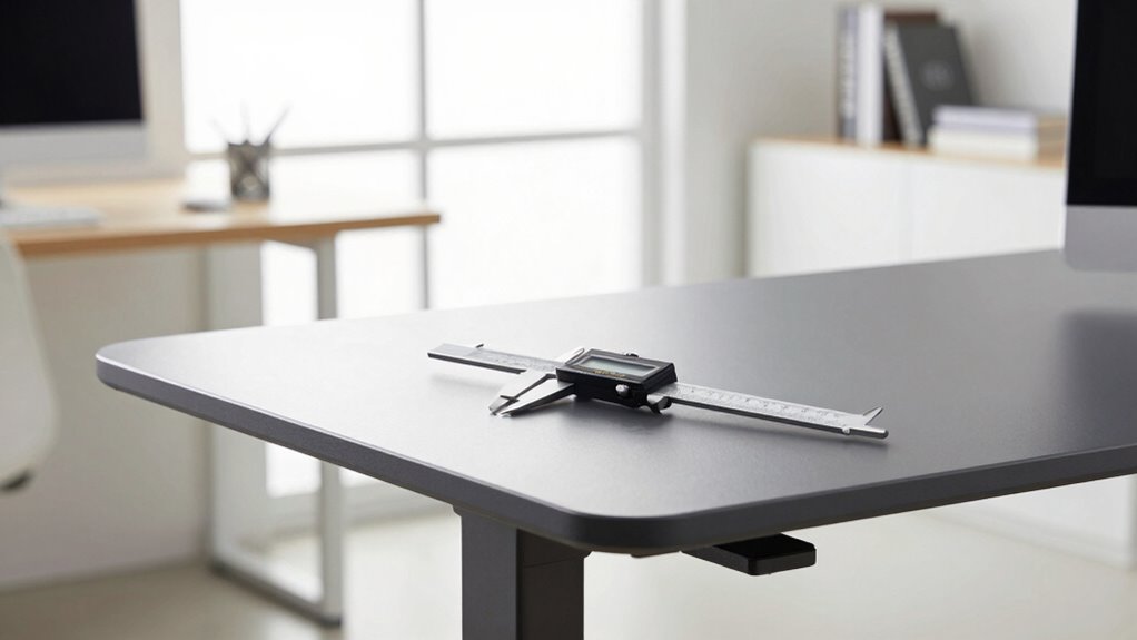 measure desk height precisely