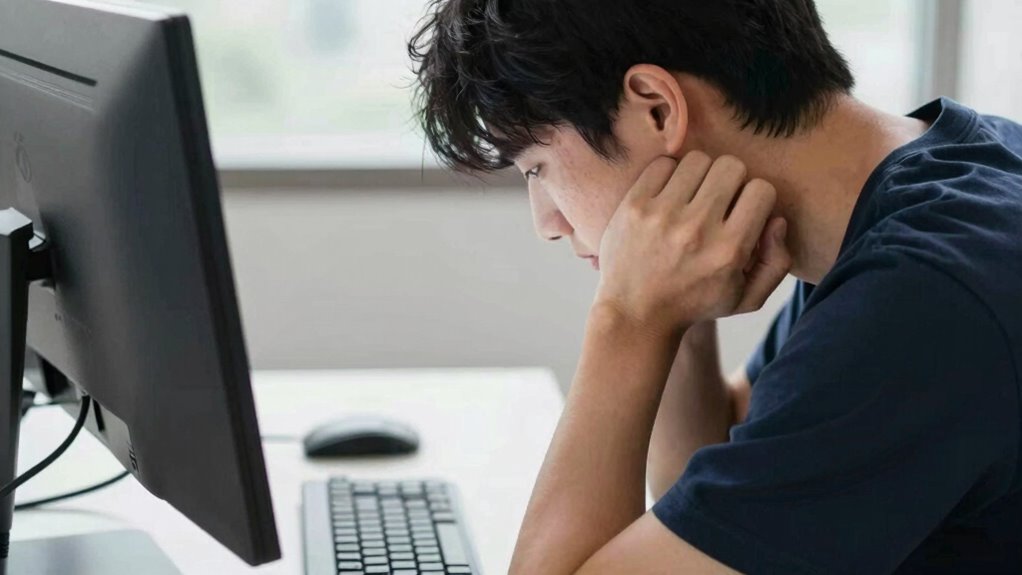 monitor height causes neck strain