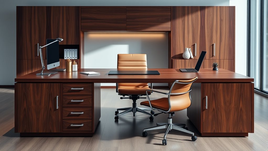 office desk size and storage