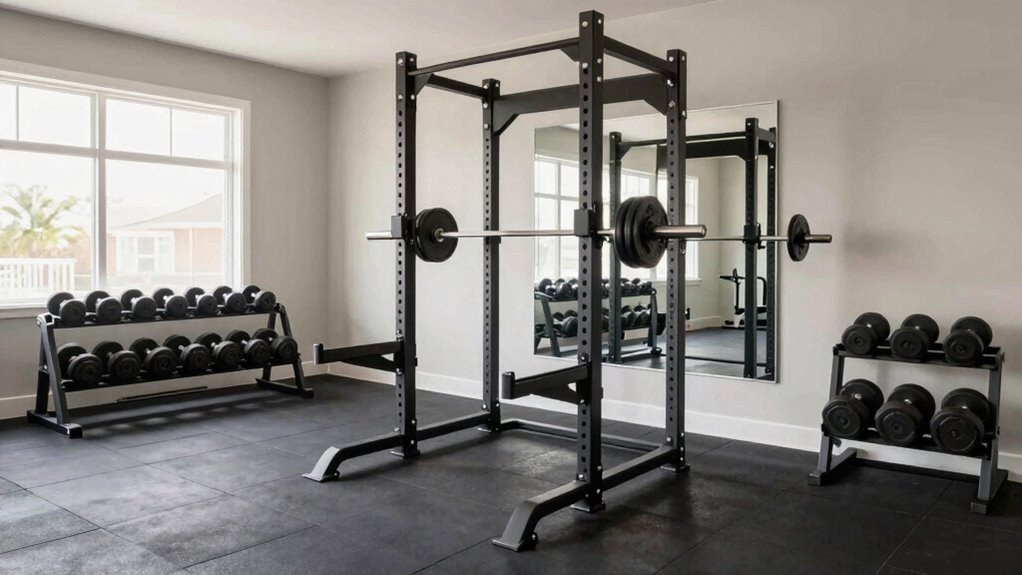 organized attractive workout space