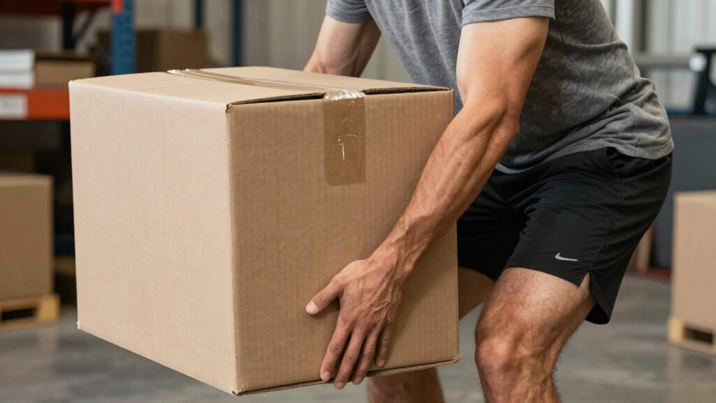 proper heavy box lifting