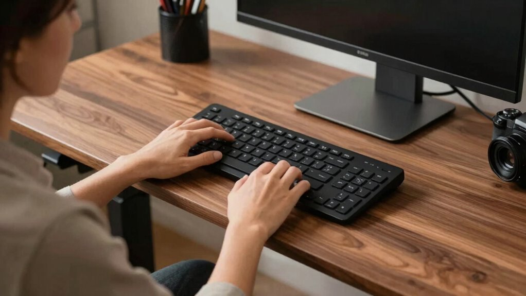 proper standing desk keyboard position