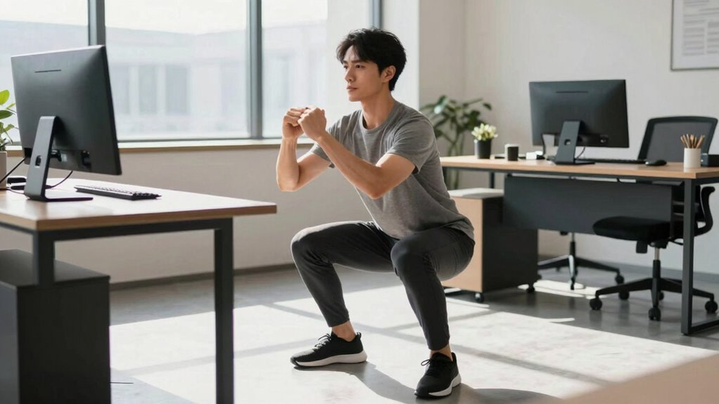 schedule regular mini squats daily