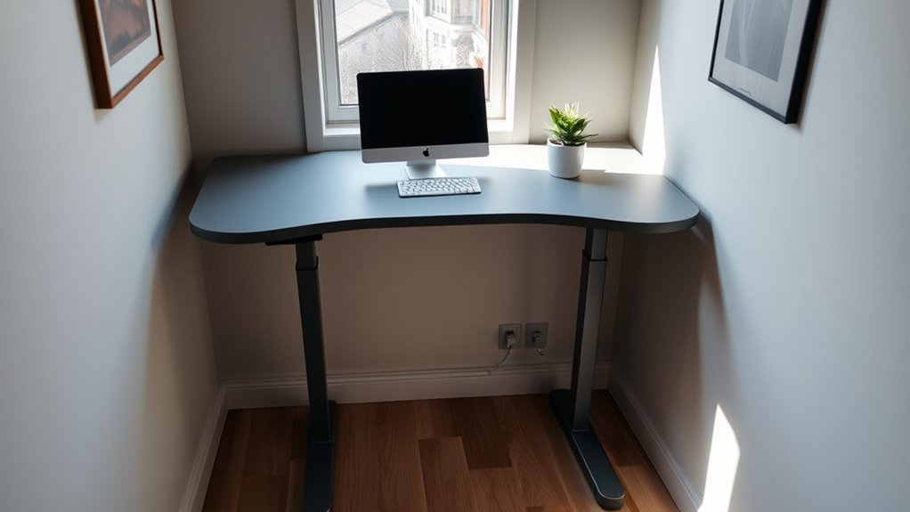 space saving adjustable desk