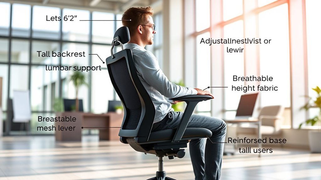 tall height ergonomic features