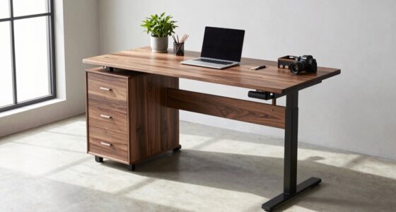 top standing desk storage