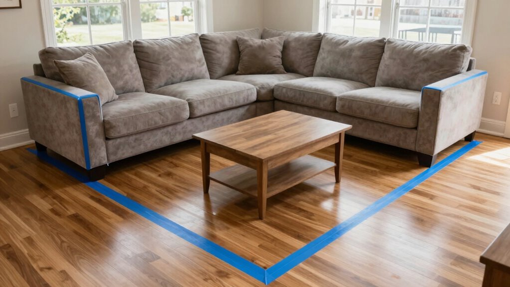 visualize furniture with tape