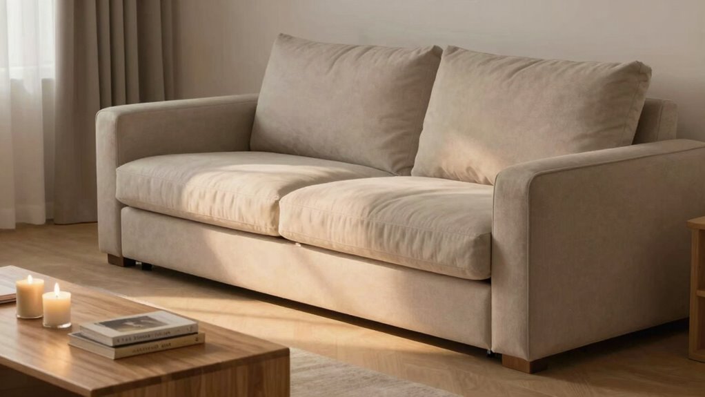 hidden storage enhances serene spaces