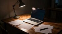 poor desk lighting setup