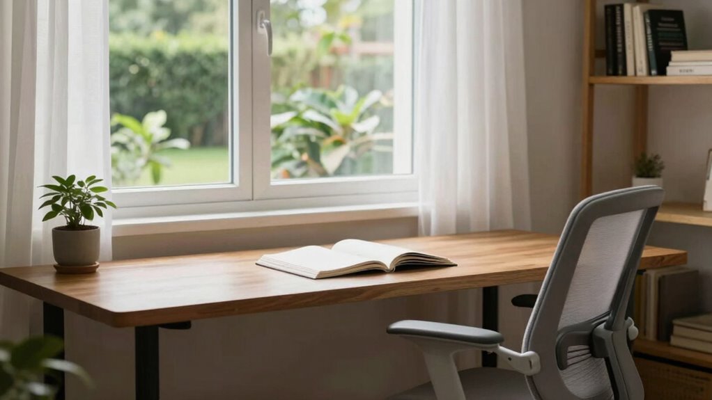 quiet ergonomic organized workspace